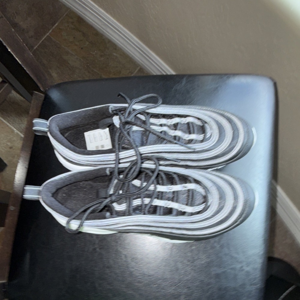 Nike Air Max 97 GS Black White Unisex Kids Athletic Shoes 7Y/Women 8.5 - Picture 3 of 10